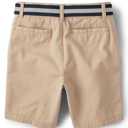 The Children's Place Short chino avec ceinture pour garçon, Toast, 7