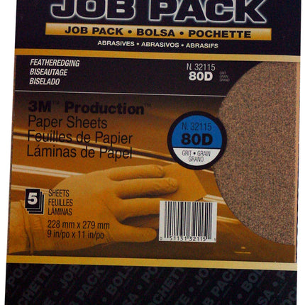 3M 32115 9" x 11" 80A Grit Production Sheet (Pack 