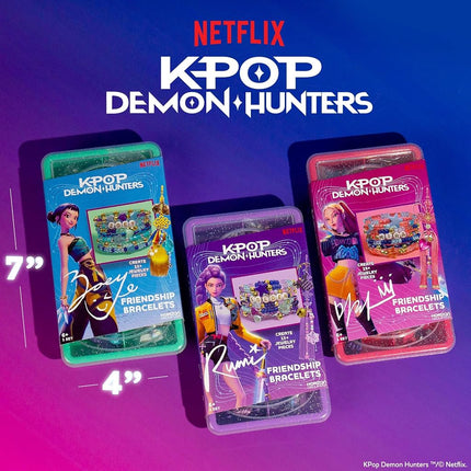 Kpop Demon Hunters™ Friendship Bracelet Kit, 3-Pack, Rumi, Mira & Zoey Bracelet Making Kits, Beads for Jewelry Making, Kpop Charms & Travel-Friendly Bead Case, Official K Pop Demon Hunters Merch