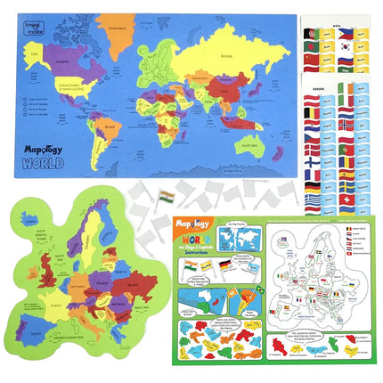 Imagimake: Mapology World with Flags & Capitals- with Country Shaped Pieces- Jigsaw Puzzle and Educational Toy for Boys and Girls Above 5 Years- Excellent Birthday Gift