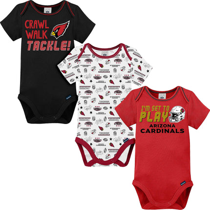 NFL Gerber Unisex Baby Standard 3 Pack Short Sleev