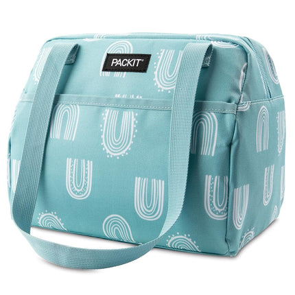 PackIt Freezable Hampton Tote Bag - Insulated Picnic Lunch Cooler Bag for Travel & On-The-Go, Gel-Lined Walls Chill Meals & Drinks for Hours, Comfortable Shoulder Straps, Zip Closure. Desert Arch Blue