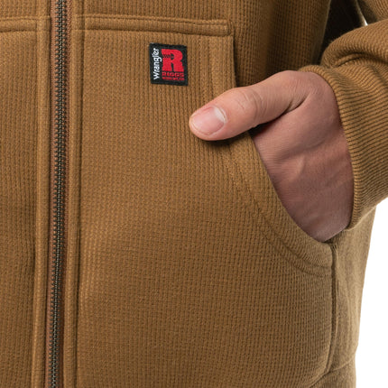 Sudadera térmica con cremallera sherpa para hombre Wrangler Riggs Workwear, marrón pato brezo/marrón oscuro, XL