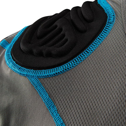 Champro Bull Rush Football Compression Shirt w Cushion System, Charcoal, Black Inset, Small
