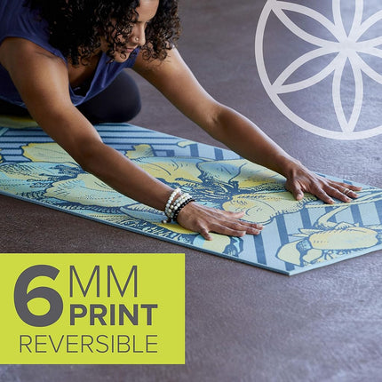 Gaiam Premium Print Reversible Yoga Mat, Spiral Motion, 6mm