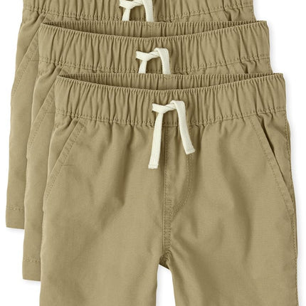 The Children's Place Baby Boys And Toddler Boys Pull on Jogger Shorts,Flax 3 Pack,6-9MONTHS