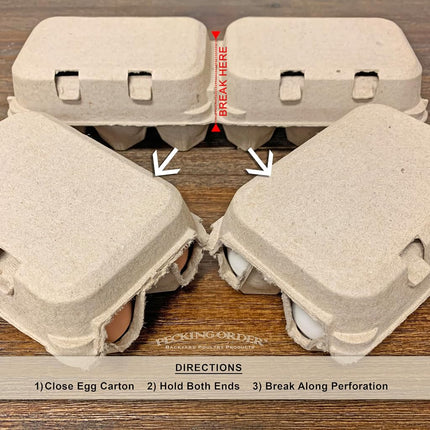 Cartones de huevos de papel para 6 huevos - Paquete de 24