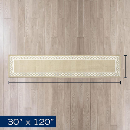 Nautica – Runner Rug | Indoor Runners for Hallways and Entry Rugs| Non-Slip and Non-Skid Entry and Kitchen Door Mat| Machine Washable Entryway Carpet Rugs | 2'6" x 10' | Trellis Light Grey
