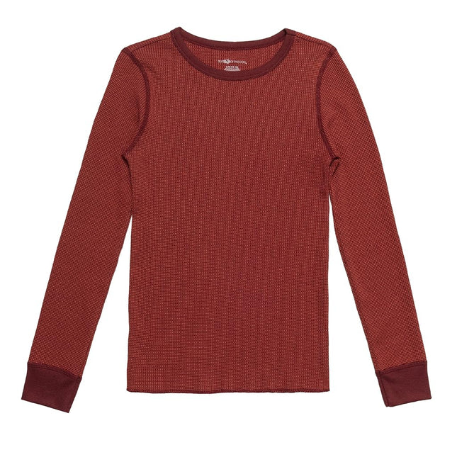 Fruit of the Loom Boys' Premium Thermal Waffle Underwear Set, Maroon/Red, 14-16