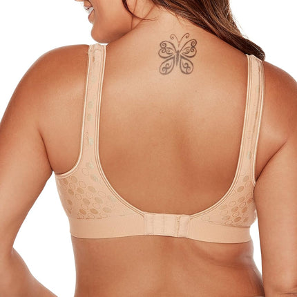 Bali Women's Comfort Revolution Full-Coverage Wireless, Foam Wirefree T-Shirt Bra, Df3488, Nude Pattern Dot, S