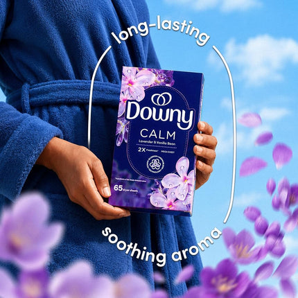 Downy Infusions Mega Dryer Sheets, Laundry Fabric Softener, CALM, Lavender and Vanilla Bean, 180 Count