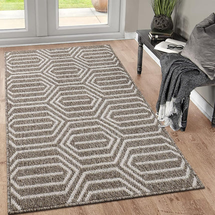 Indoor Doormat 36"x 59", Absorbent Front Back Door Mat Floor Mats, Rubber Backing Non Slip Door Mats Inside Entrance Door Runner Rug Mud Dirt Trapper, Machine Washable Low Profile-Brown Time Cloister