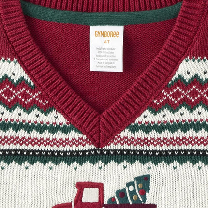 Gymboree Baby Toddler Boys Sweater Vests, Red Truck, 12