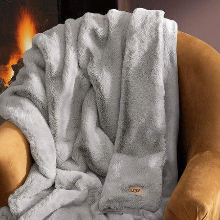 UGG Euphoria Plush Fur - Reversible Throw Blanket, Seal