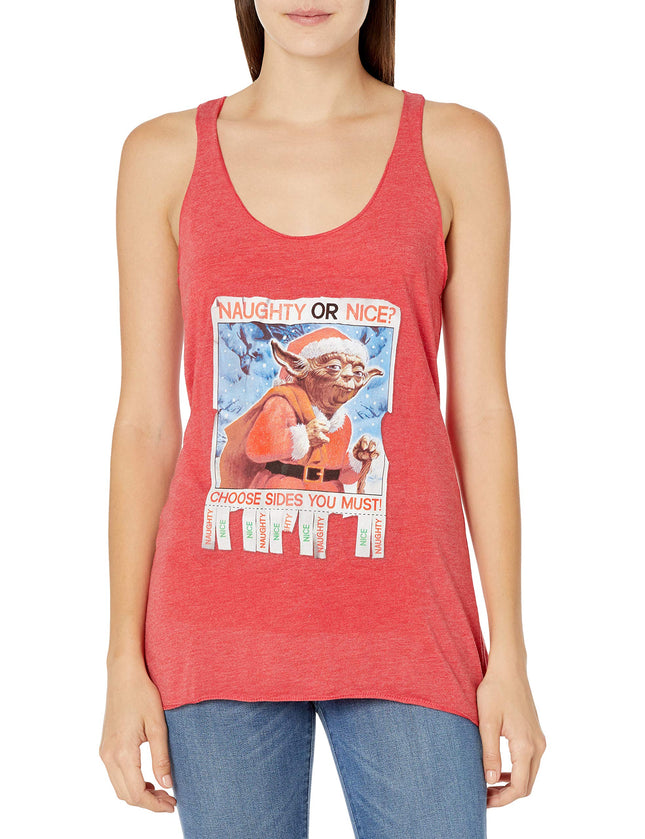 Star Wars, camiseta sin mangas estilo racerback "Holiday Naughty Orange Nice" para joven, talla pequeña