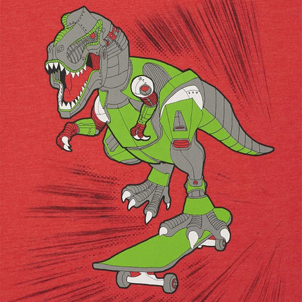 Camiseta de manga corta con estampado para niño de The Children's Place, paquete de 2, diseño de Robo Dino/Skateboard, talla M