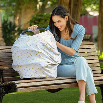 Munchkin Milkmakers Antimicrobial 5-in-1 Nursing Cover, Quiet Skies, Grey