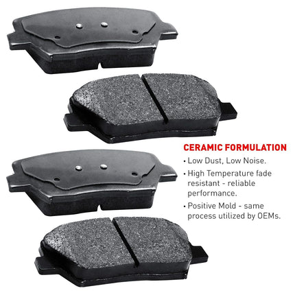 R1 Concepts Front Rear Brakes and Rotors Kit |Front Rear Brake Pads| Brake Rotors and Pads| Ceramic Brake Pads and Rotors |fits 2012-2016 Volkswagen CC, 2015-2020 Volkswagen GTI