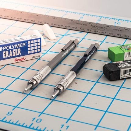 Pentel GraphGear 500 Mechanical Drafting Pencil, (0.7mm), Medium Line, Blue Barrel, Pack of 4 (PG527BP4C)