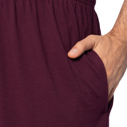 Fruit of the Loom Men's Eversoft Cotton Shorts with Pockets (S-4XL), 2 Pack - Maroon, XX-Large