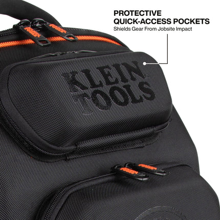 Klein Tools 62809MB MODBox Hard Shell Backpack with Protective Front Shell, 40 Pockets, Laptop Sleeve USB-C Port, MODBox Compatible, Heavy Duty