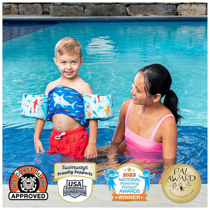 SwimWays US Coast Guard Approved Life Jacket Kids Swim Aids and Life Jackets for Kids 15-22kg Shark