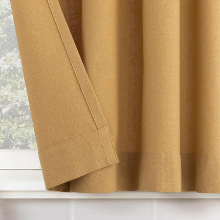 Archaeo Cotton Blend Button Tab Top Cafe Curtains, Valance, 54" x 14, Camel