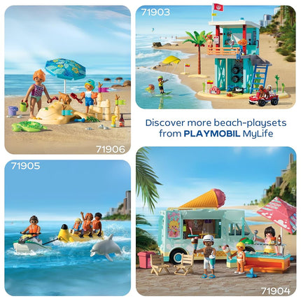 Playmobil | Vacation on the Beach | Ice Cream Truck with Surf Shop | Toy from 4 years | Gift for children | Encourages creativity & role play | Beach adventure with figures & vehicle | 71904