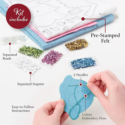 Bucilla Felt Applique Wall Hanging Kit, Floral Cross, Perfect for DIY Arts and Crafts, 89650E