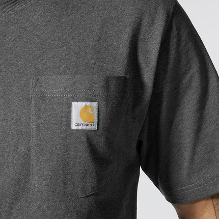 Carhartt Men's Loose Fit Heavyweight Short-Sleeve Pocket T-Shirt (Also Available in Big & Tall) Work Utility, Black (Carbon Heather), XS