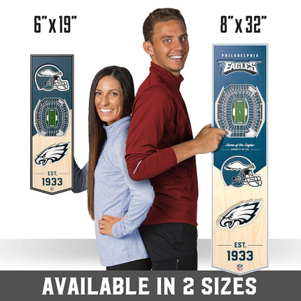 NFL Philadelphia Eagles Lincoln Financial Field 3D Stadium Banner-8x323D Stadium Banner - 8"x 32", Team Colors, 8" x 32"