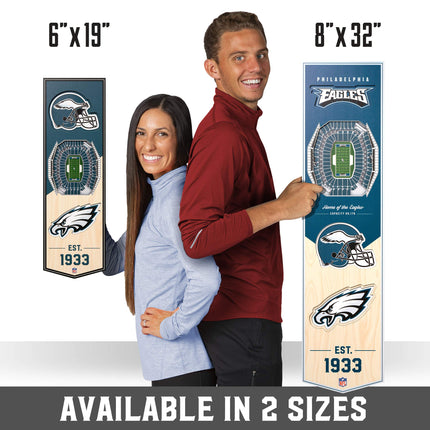 NFL Philadelphia Eagles Lincoln Financial Field 3D Stadium Banner-8x323D Stadium Banner - 8"x 32", Team Colors, 8" x 32"