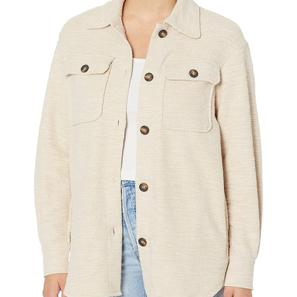 BB Dakota by Steve Madden Women's Its Knit Jacket, Bone, Large