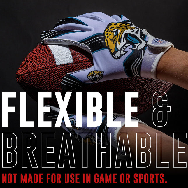 Franklin Sports NFL Gants de réception pour jeunes Jaguars de Jacksonville, blancs, moyens