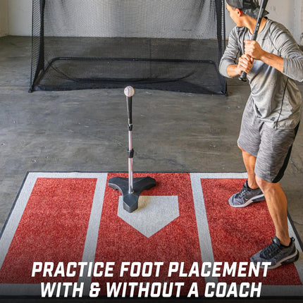 GoSports Baseball and Softball Hitting Mat for Batting Stance Practice - 6 x 4 ft