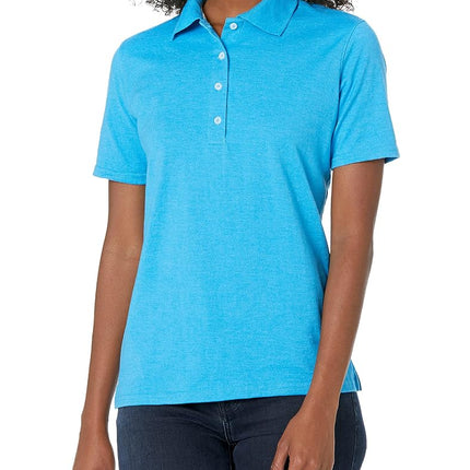 Polo de rendimiento Hanes X-Temp para mujer, azul neón jaspeado, talla 2XL