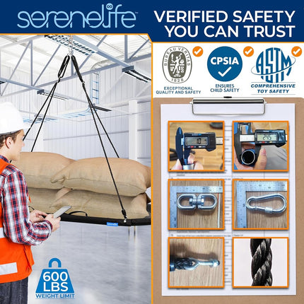 SereneLife Tree Swing for Kids, 67" Outdoor Swing Seat, 700lb Capacity