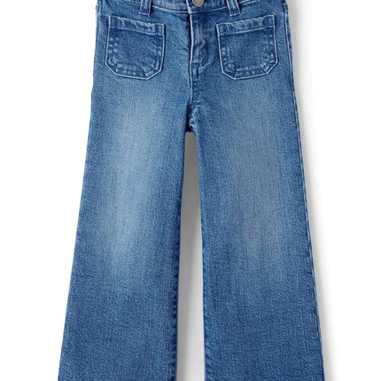 Gymboree Girls' and Toddler Wide Leg Jeans, Elm Wash, 7