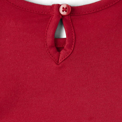 The Children's Place Vestidos de manga larga a cuadros para bebés, talla única y recién nacidos, paquete de 2, cuadros rojos/blancos, 9-12 meses