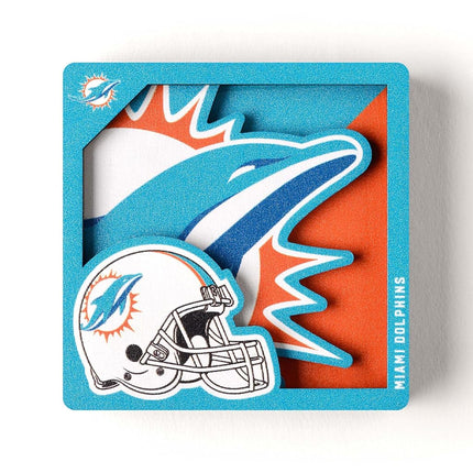 YouTheFan NFL Miami Dolphins 3D Logo Series Magnets