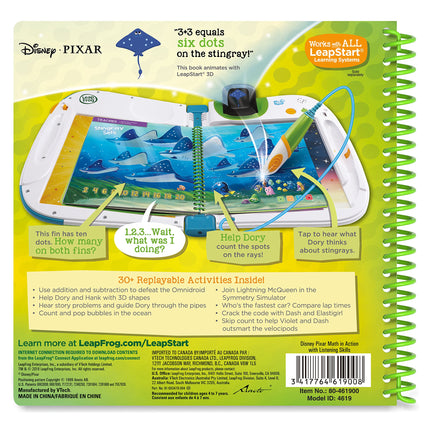 LeapFrog Leapstart Activity Book 3D Pixar Math in Action with Listening Skills