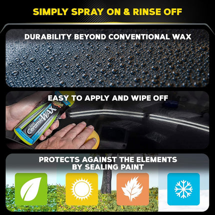 Meguiar's Hybrid Liquid Ceramic Wax, 473 ml | Advanced Paint Protection Sealant Designed for Smooth Application | Provides Strong Water Beading Performance | Enhances Surface Slickness