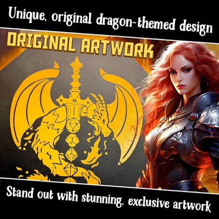 Fantasydice-Chromatic- Dragon Dice Sword - Dice Tray - 8" Octagon with Lid and Dice Staging Area- Holds 5 Sets(7 Dice Set/Standard) for All Tabletop RPGs Like D&D, Call of Cthulhu, Shadowrun.