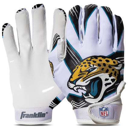 Franklin Sports NFL Jacksonville Jaguars Youth Receiver Gloves,White,Medium
