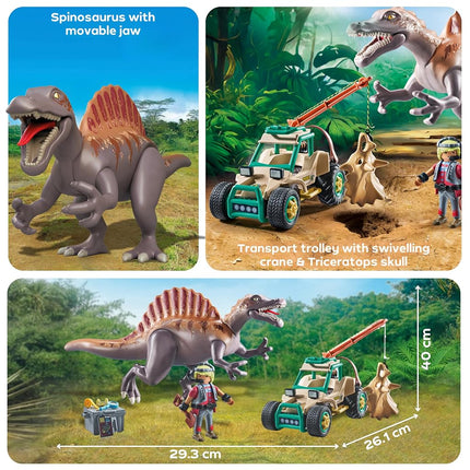 Playmobil | Dinos | Spinosaurus Attack on Dino Excavation | Dinosaur Playset | Action Toy | Adventure Toy for Kids Aged 4+ | 71820