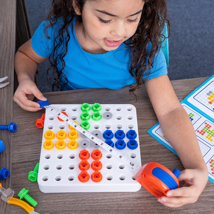 Learning Resources Design & Drill Toolbox, juego de herramientas de construcción STEM para niños, a partir de 3 años