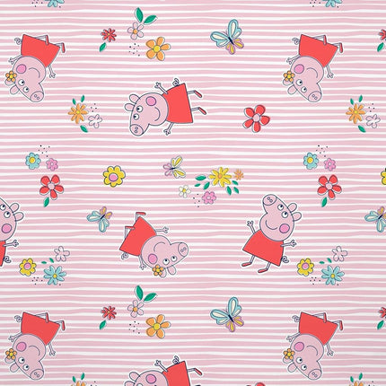 NoJo Peppa Pig 2 Piece Toddler Sheet Set Fitted Bottom Sheet and Reversible Pillowcase, Pink and White