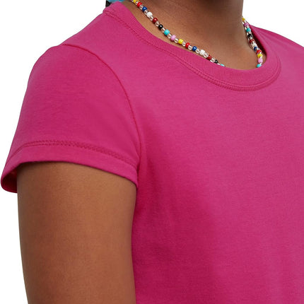 Hanes – T-shirts en coton pour filles, T-shirts essentiels pour filles, T-shirts en coton pour filles, lot de 2, Amarante, Grande taille
