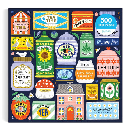 Galison Spot Of Tea – 500 Piece Jigsaw Puzzle Featuring Charming Illustrations Of A Variety Of Tea Packets From Around The World
