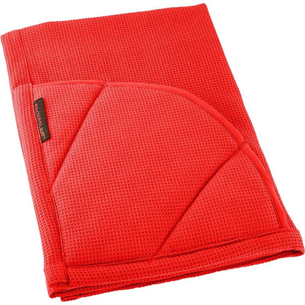 Rachael Ray Multifunctional 2-in-1 Moppine, Ultra Absorbent Kitchen Towel & Heat Resistant Pot Holder, Red